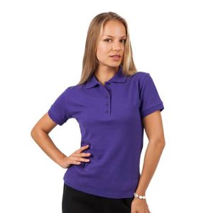 Womens 100% Cotton Pique Knit Polo
