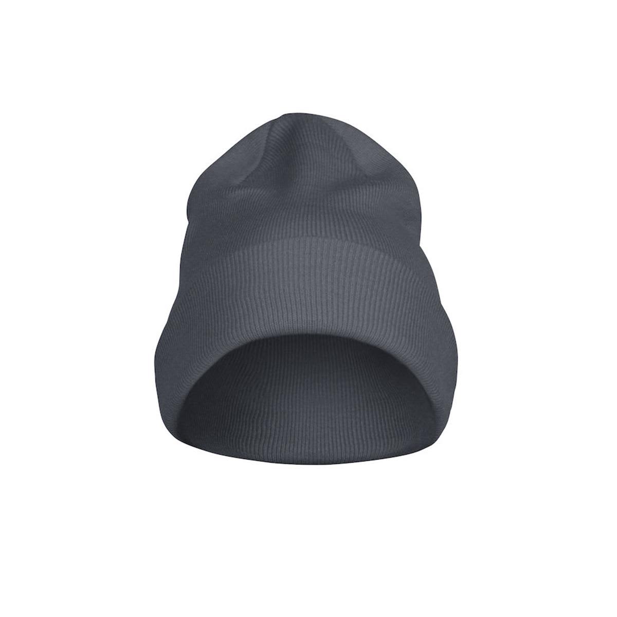 A grey Flexball Beanie featuring a ribbed design and a logo, positioned for a clear front view. Flexball Beanie - Image 1