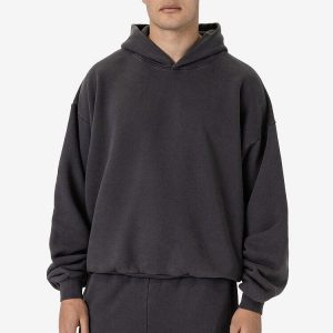 Garment Dye Plush Fleece Pullover Hoodie