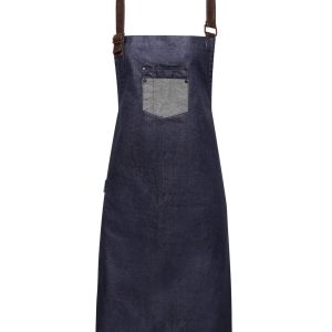 Division Wax-Look Denim Bib Apron