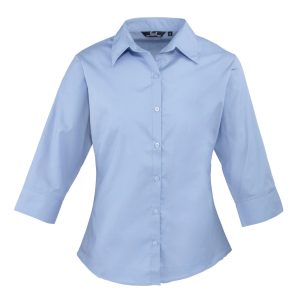 Womens 3/4 Sleeve Poplin Blouse