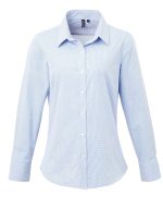 Womens Microcheck L-S Cotton Shirt
