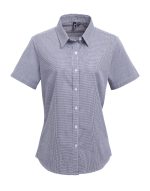 Womens Microcheck S-S Cotton Shirt