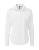 Womens Stretch Fit Cotton Poplin L-S Blouse
