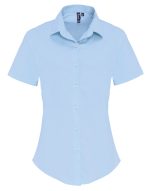 Womens Stretch Fit Cotton Poplin S-S Blouse
