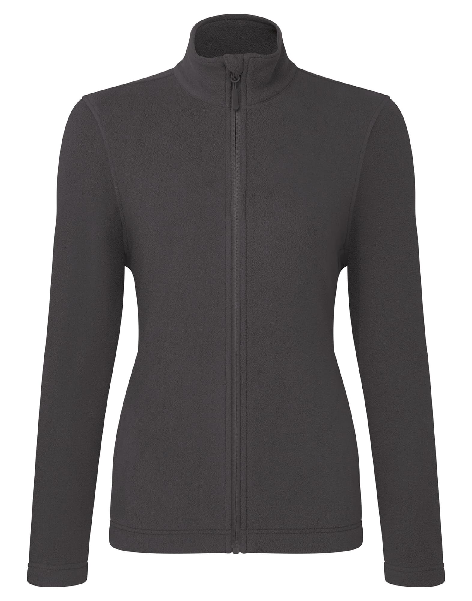 A women's zip microfleece jacket in dark grey, featuring a high collar and long sleeves. It has a logo on the design. Womens Recyclight Zip Microfleece - Image 1