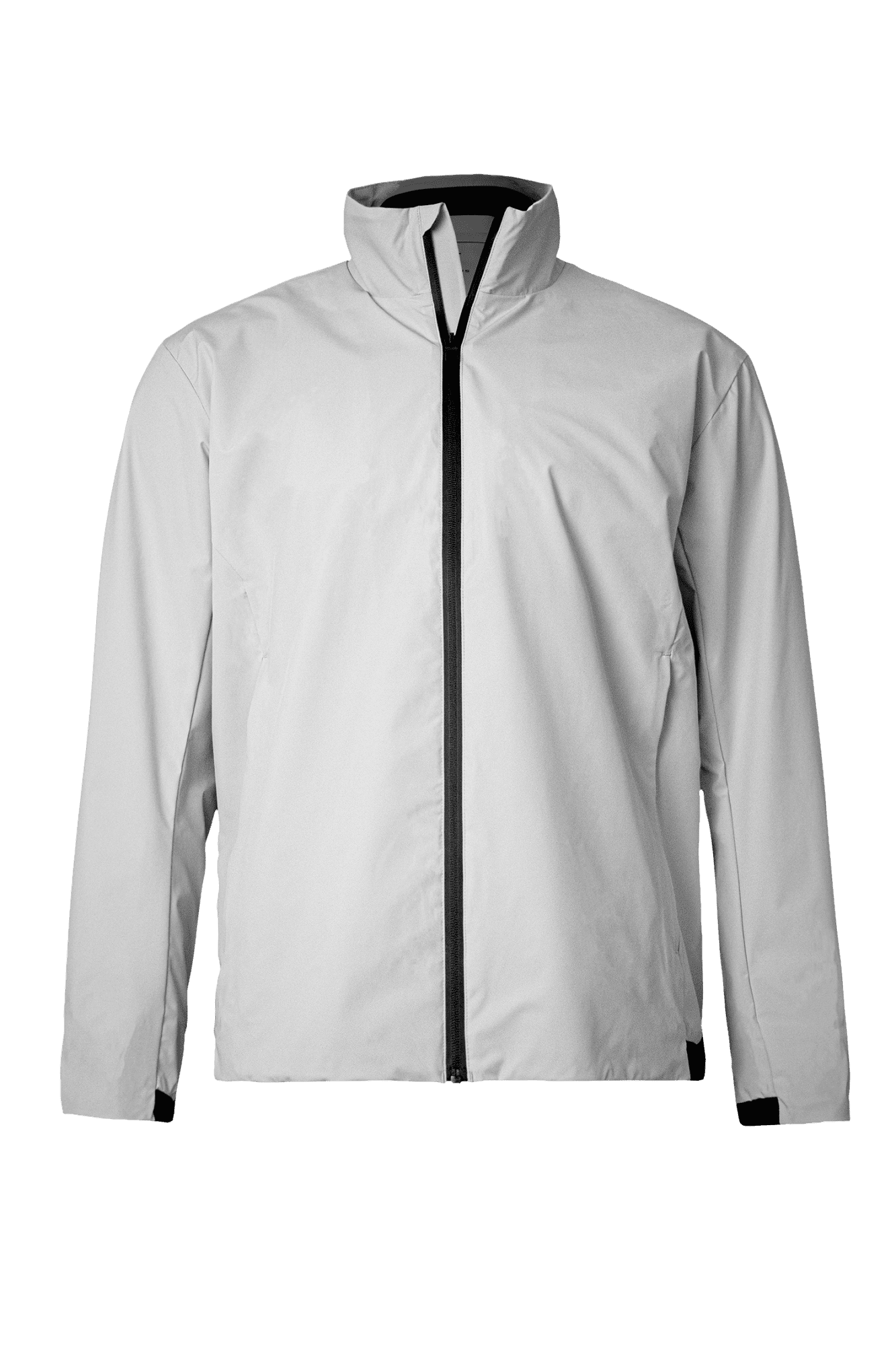 A light grey men's jacket with a high collar and zip front, featuring a logo on the chest. Prescott Men Jacket - Image 1