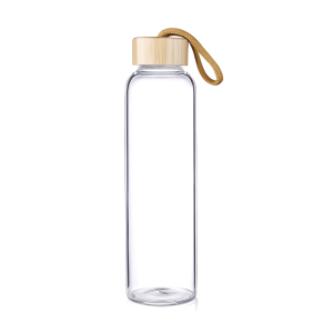 Glass Fusion Bottle With Bamboo Lid - 600Ml