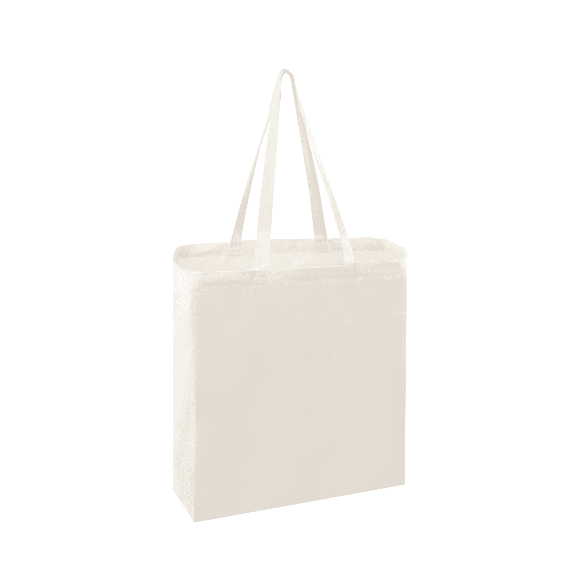 A cream-coloured tote bag with two handles and a simple, minimalist design. It features a logo or branding. Dakota Calico Bag - Image 1