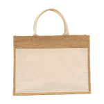 Laminated Jute Beach Bag With Cotton Handles And Front Pocket
