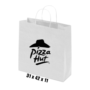 Kraft Paper Bag White Large Includes Twisted Paper Handle