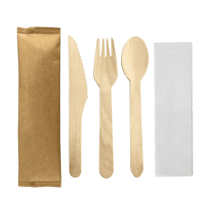 4Pcs Wooden Cutlery