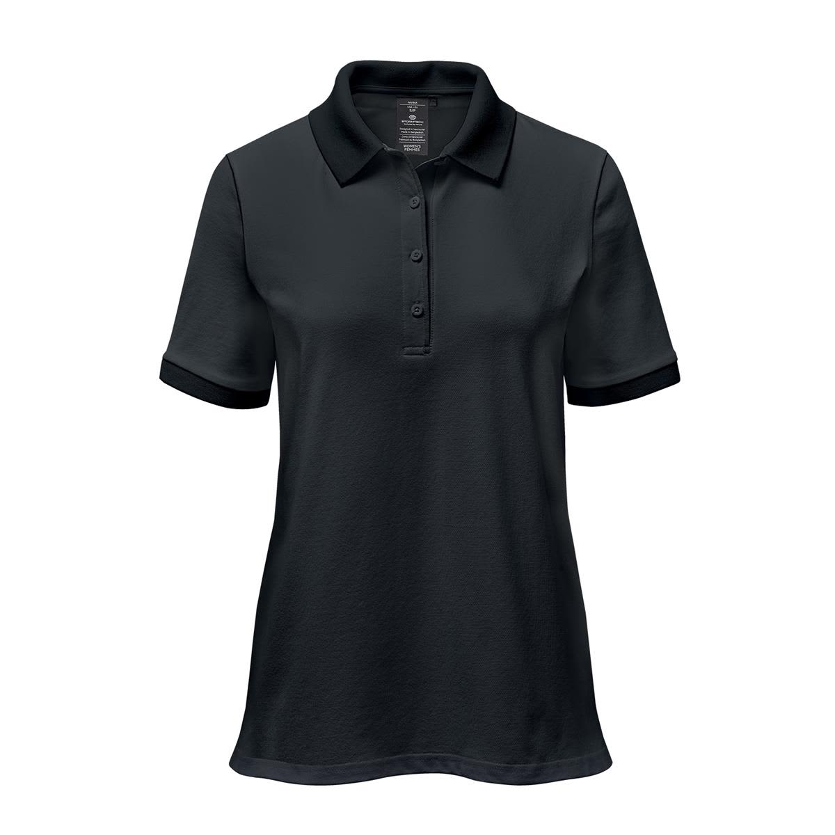 A dark green women's polo shirt with a collar, short sleeves, and a logo on the chest. Women's Ferrera Polo - Image 1
