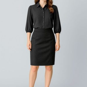 Womens Cool Stretch Mid-waist Pencil Skirt