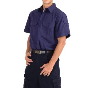 Cotton Drill Work Short Sleeve Shirt