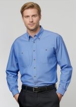 Mens Chambray Long Sleeve Shirt