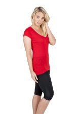 Women's Raw Cotton Wave V Neck Tshirt