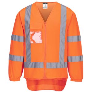 TTMC-W17 Hi-Vis X Back Zipped Vest L/S