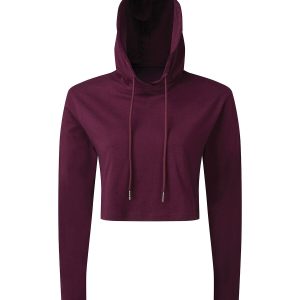 Cropped Hooded Long Sleeve T-Shirt