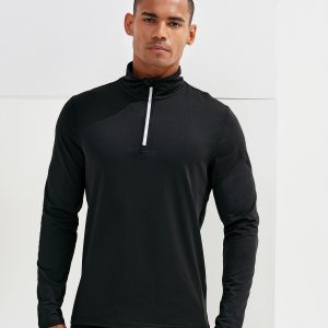 Recycled Long Sleeve Brushed Back 1/4 Zip Top