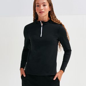 Recycled Long Sleeve Brushed Back 1/4 Zip Top