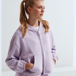 Recycled Drawstring Full-Zip Hoodie