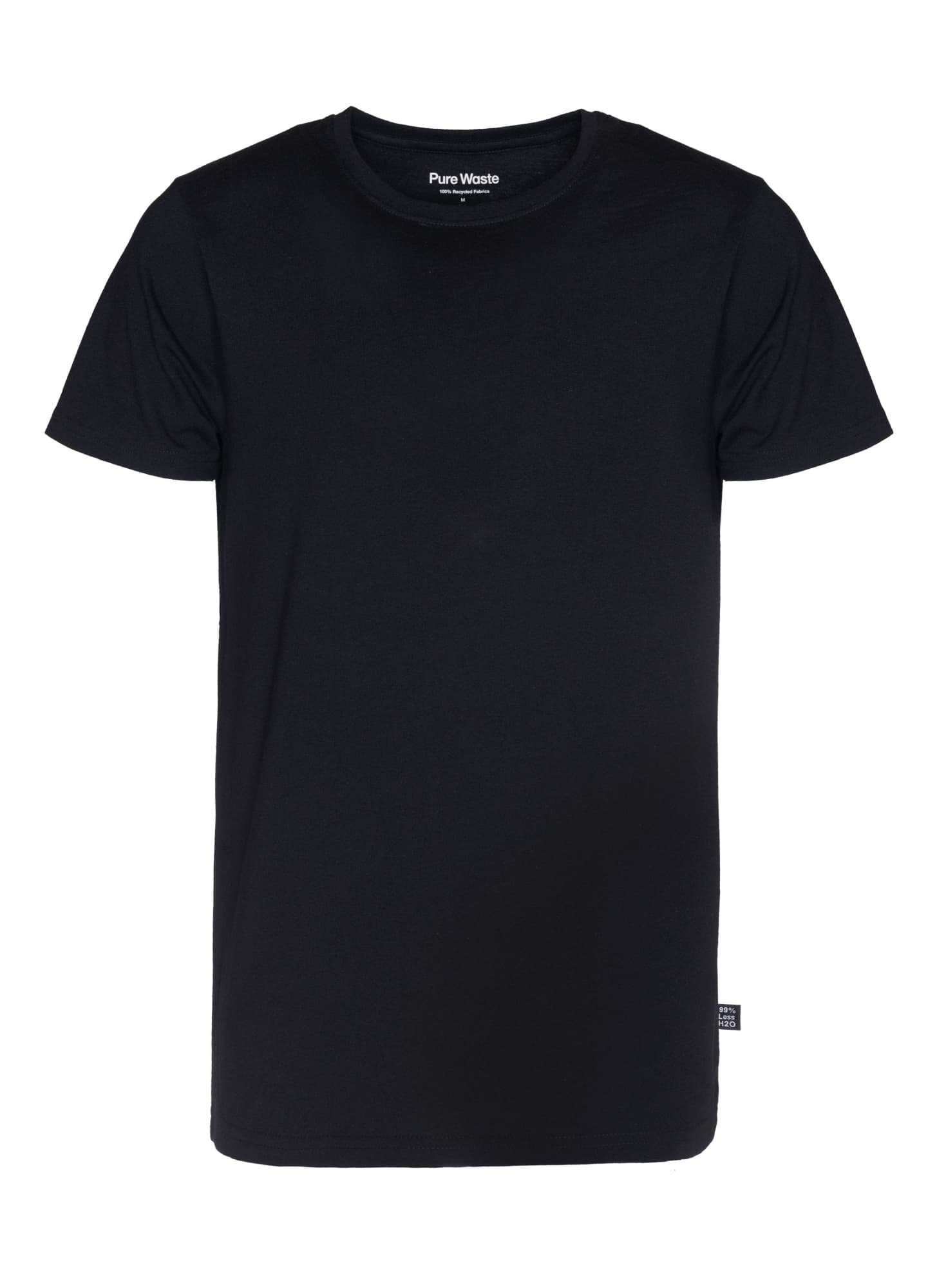 A black men's T-shirt with a round neckline and short sleeves, featuring a logo at the top. Men's T-Shirt - Image 1