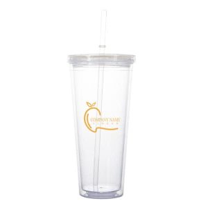 20 oz. Plastic Tumbler With Straw