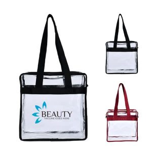 Custom Clear Zippered Tote Bag