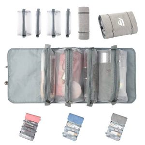 4 Fold Detachable Roll Up Makeup Bag