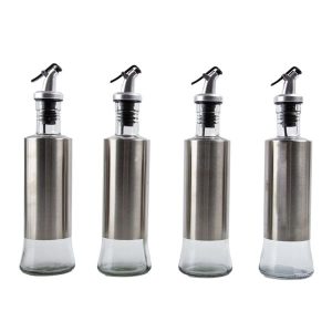 500ml Stainless Steel Leak Proof Glass Oil Bottle