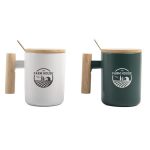 13 oz. Wood Handle Ceramic Mug