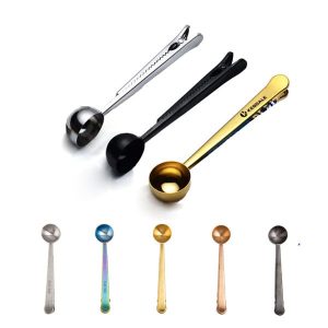 Stainless Steel Coffee Spoon With Clip
