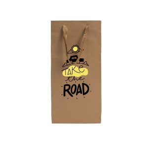 Single Bottle Kraft Paper Wine Bottle Bag