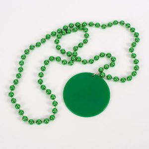 Mardi Gras Bead Necklace With Medallion