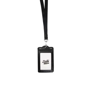 Leather ID Card Holder With Lanyard