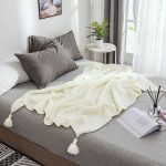 Knit Tassel Throw Blanket