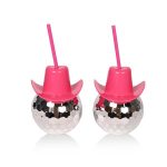 Disco Ball Tumbler With Straws