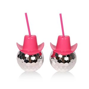 Disco Ball Tumbler With Straws
