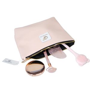 PU Leather Small Travel Cosmetic Bag With Zipper