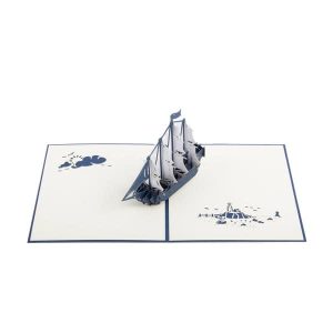 Creative 3D Sailing Boat Greeting Card