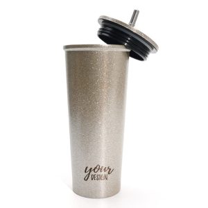 24 oz. Stainless Steel Water Cup With Straw