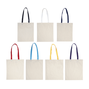 Accent Cotton Tote Bag with Coloured Handles